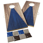 Triumph LED 2x4 Blue/Grey Cornhole Set - Regulation Light-Up Bag Toss Boards with 8 Weather-Resistant Bean Bags - Durable All-Wo