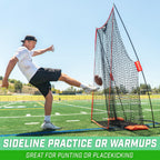Gosports Football 7 Ft X 4 Ft Kicking Net - Sideline Practice For Punting Or Place Kicks, Ultra-Portable Design With Weighted Sa