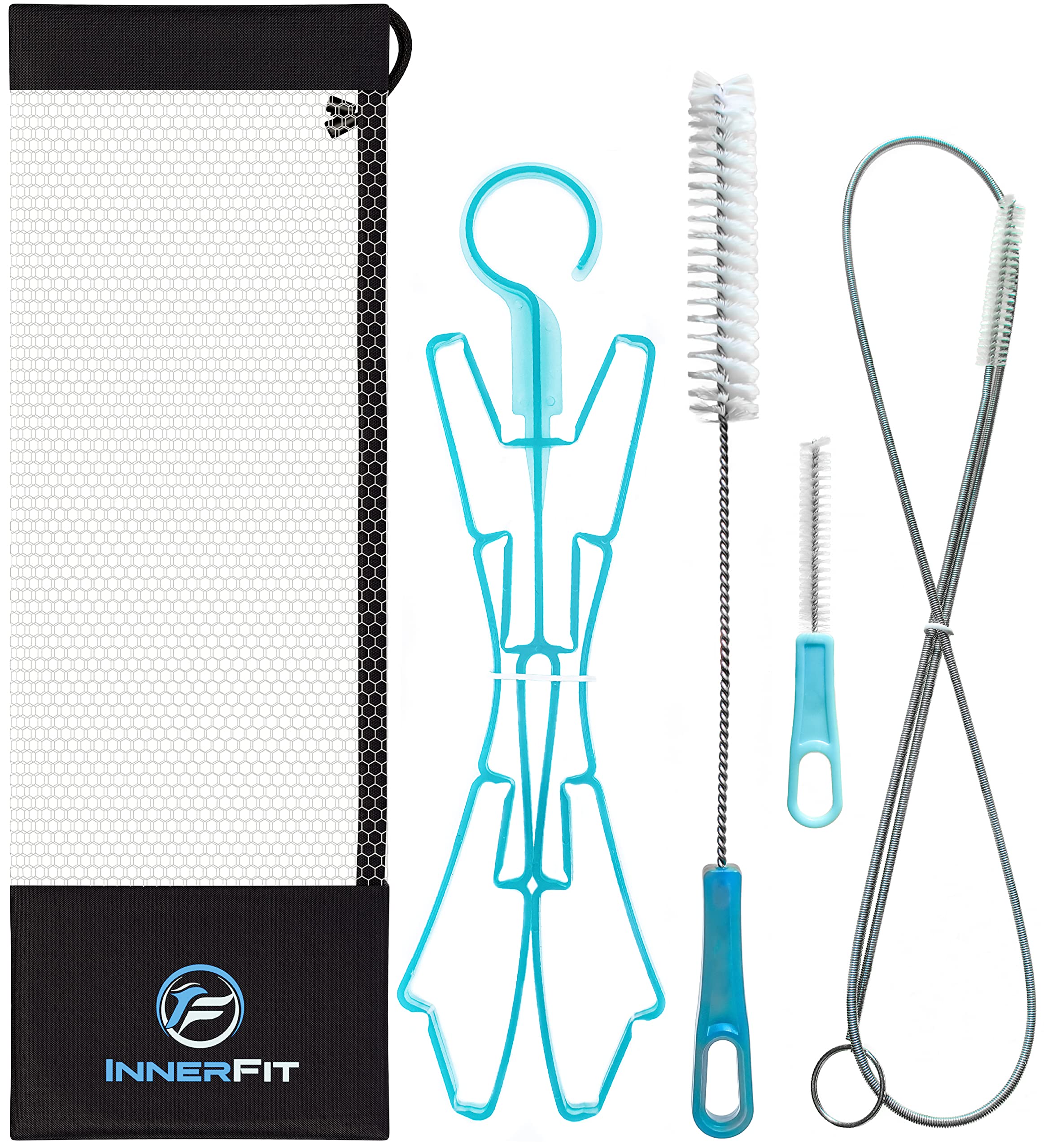 Innerfit Hydration Bladder Cleaning Kit - 5 In 1 Water Bladder Cleaning Kit For Universal Bladders - 3 Brushes - 1 Collapsible F