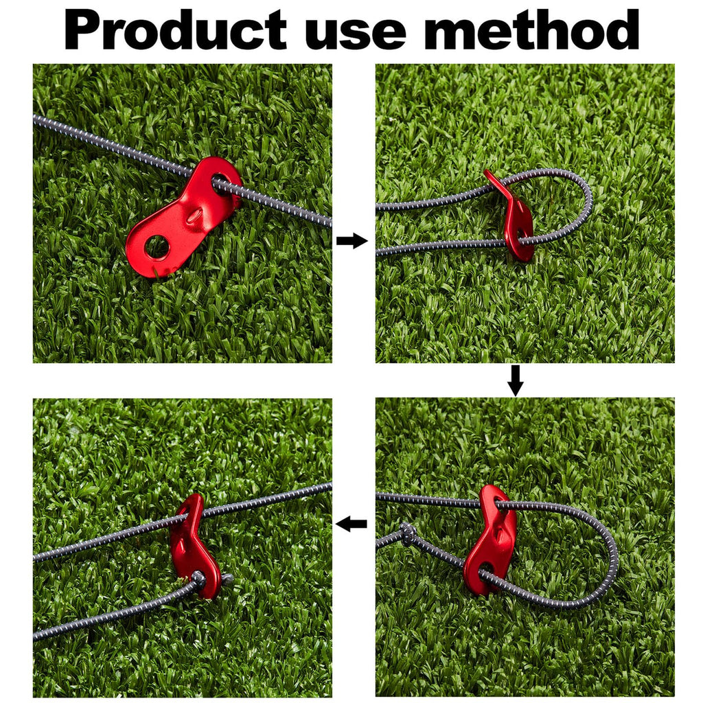 Satinior 20 Pieces Aluminum Alloy Guyline Cord Adjuster Tent Tensioners Rope Adjuster Tent Rope Adjusters For Outdoor Camping Hi