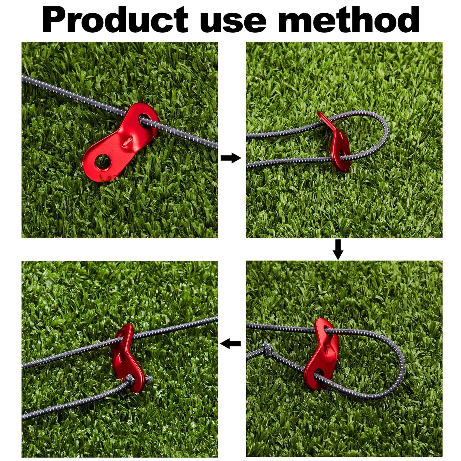 Satinior 20 Pieces Aluminum Alloy Guyline Cord Adjuster Tent Tensioners Rope Adjuster Tent Rope Adjusters For Outdoor Camping Hi