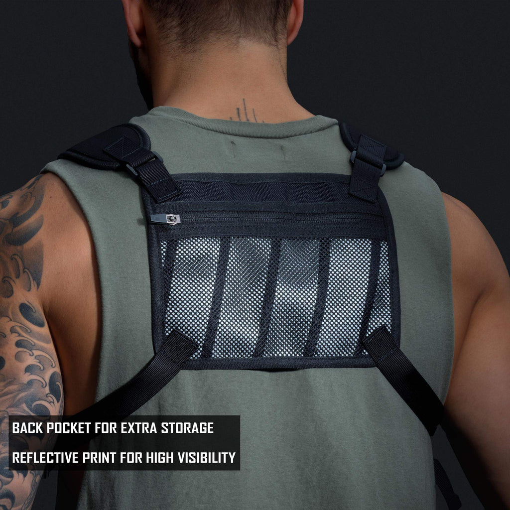 Mvrk Water Resistant Chest Pack - Minimalist Running Pack For Workouts, Running Phone Holder With Extra Storage, Lightweight Run