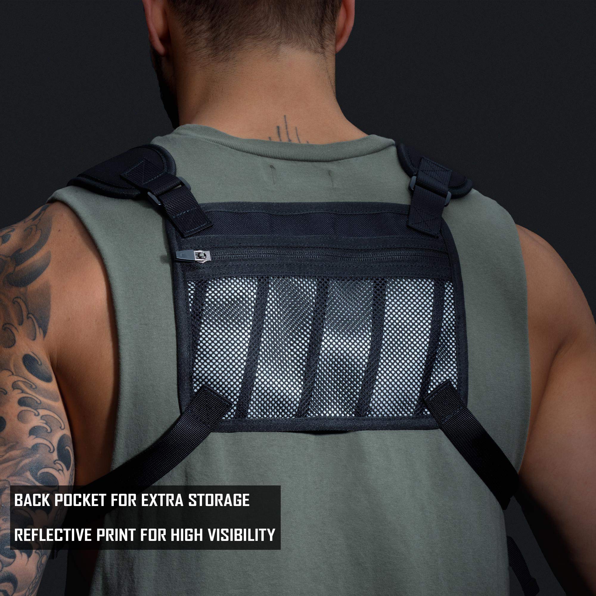 Mvrk Water Resistant Chest Pack - Minimalist Running Pack For Workouts, Running Phone Holder With Extra Storage, Lightweight Run