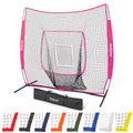 GoSports 7x7 ft Baseball & Softball Batting & Pitching Net with Strike Zone - Available in Team Colors - Pink