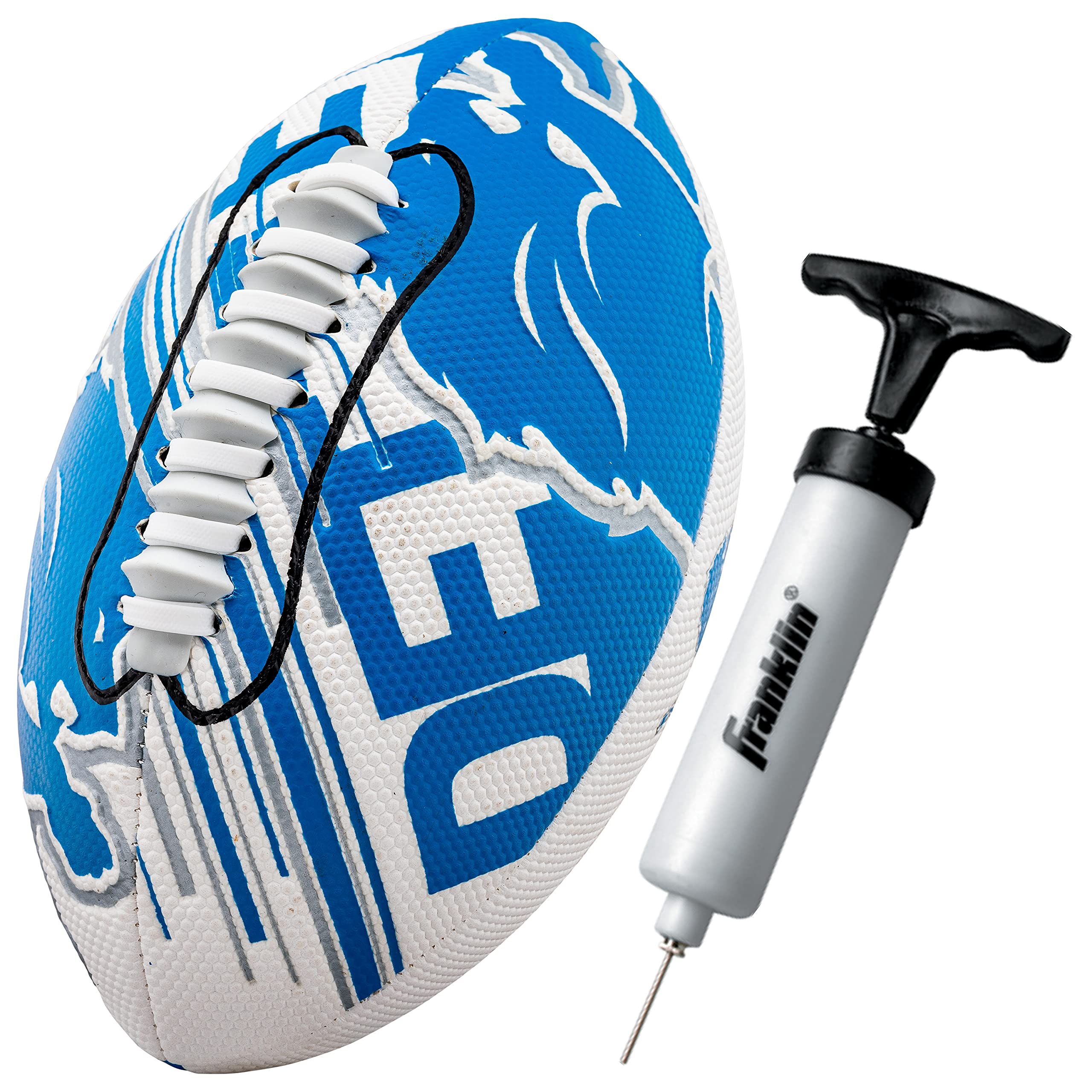 Franklin Sports Nfl Detroit Lions Football - Youth Mini Football - 8.5'' Junior Size Ball - Spacelace Easy Grip Texture- Perfect