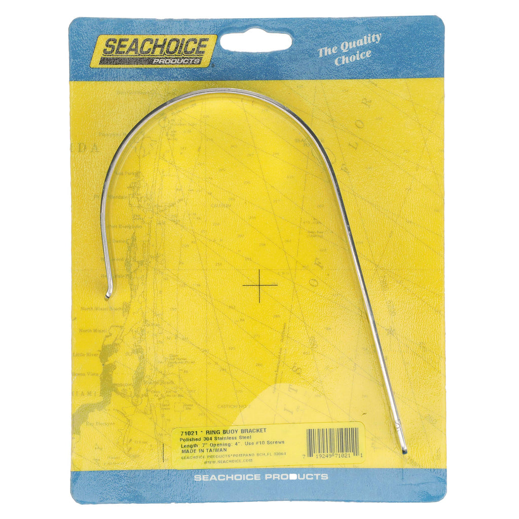 Seachoice Ring Buoy Bracket, Polished 304 Stainless Steel, 4 In. Opening