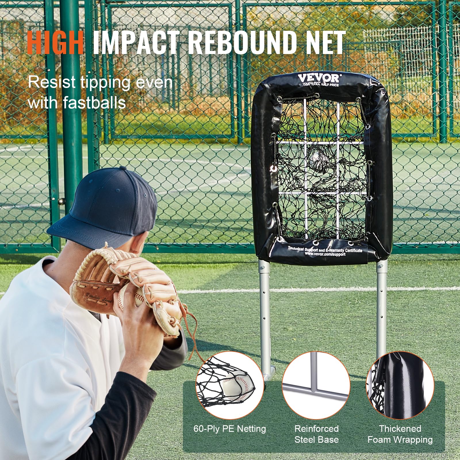 Vevor 9 Hole Baseball Net, 21''X29'' Softball Baseball Training Equipment For Hitting Pitching Practice, Heavy Duty Height Adjus