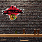 Rico Industries Nhl Chicago Blackhawks Diamond Shape Cut Pennant - Home And Living Room D  Cor - Soft Felt Ez To Hang