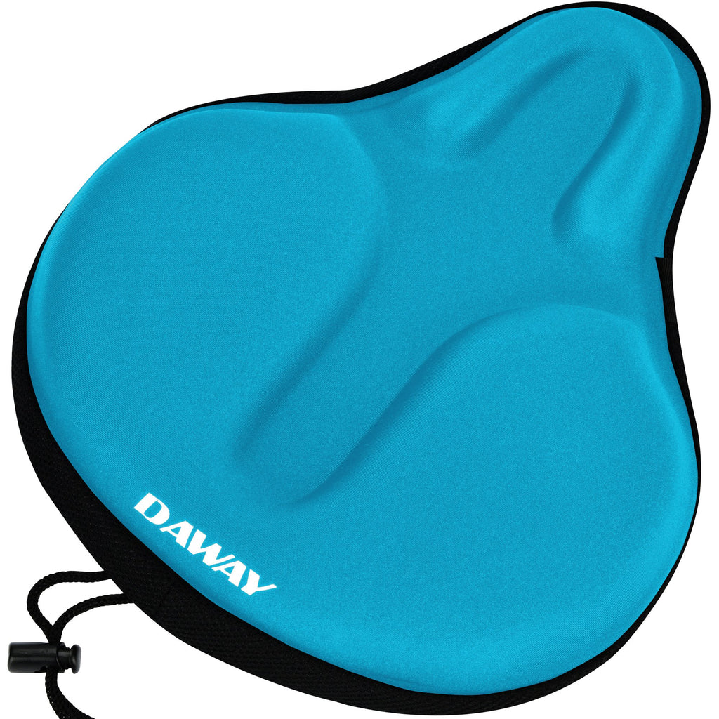 Daway Extra Soft Bike Seat Cushion - C6 Large Exercise Bicycle Saddle Cover, Thick Widen Foam & Gel Padded, Comfort Breathable C