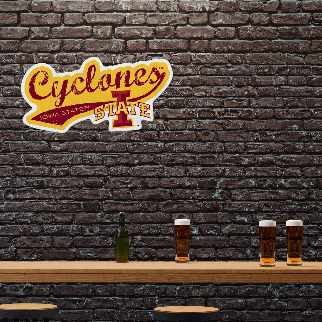 Rico Industries Ncaa Iowas State Cyclones Distressed Shape Cut Pennant - Home And Living Room D  Cor - Soft Felt Ez To Hang
