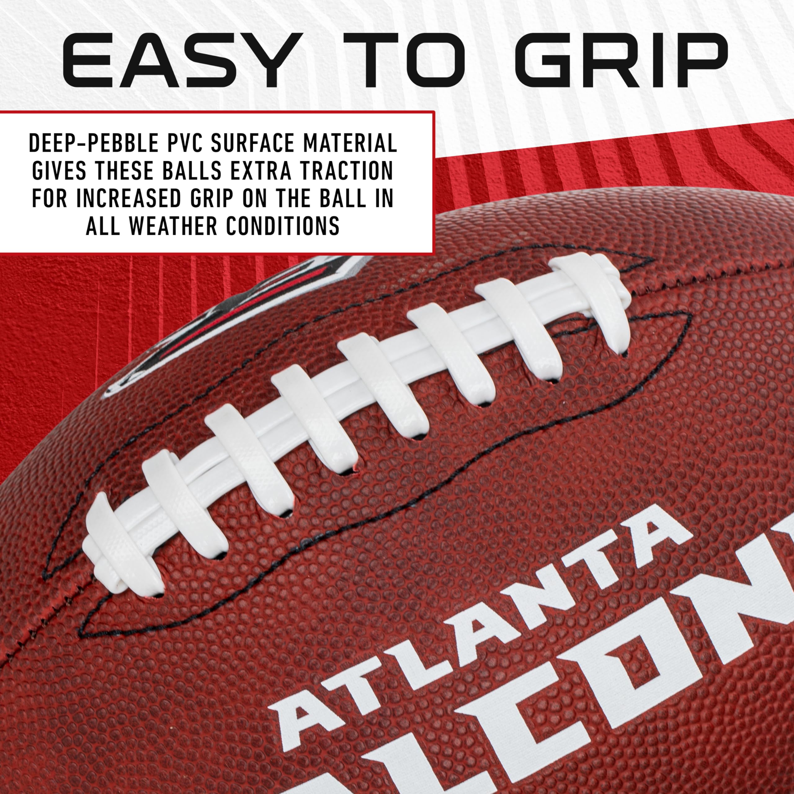 Franklin Sports Nfl Atlanta Falcons Football - Youth Junior Size Football For Kids - Official Nfl Team Logo + Colors Youth Ball