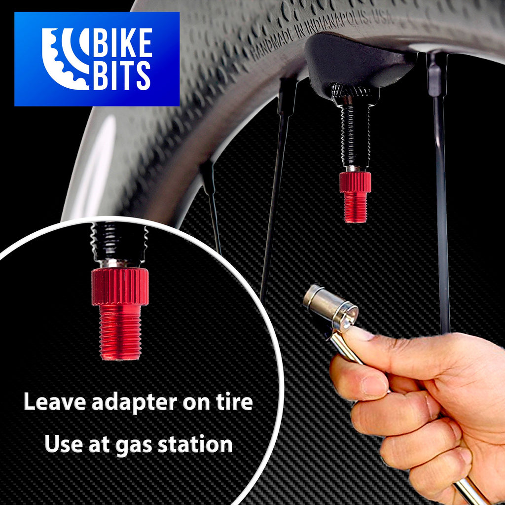 Bike Bits Presta Valve Adapter - Convert Presta To Schrader - French/Uk To Us - Inflate Tire Using Standard Pump Or Air Compress