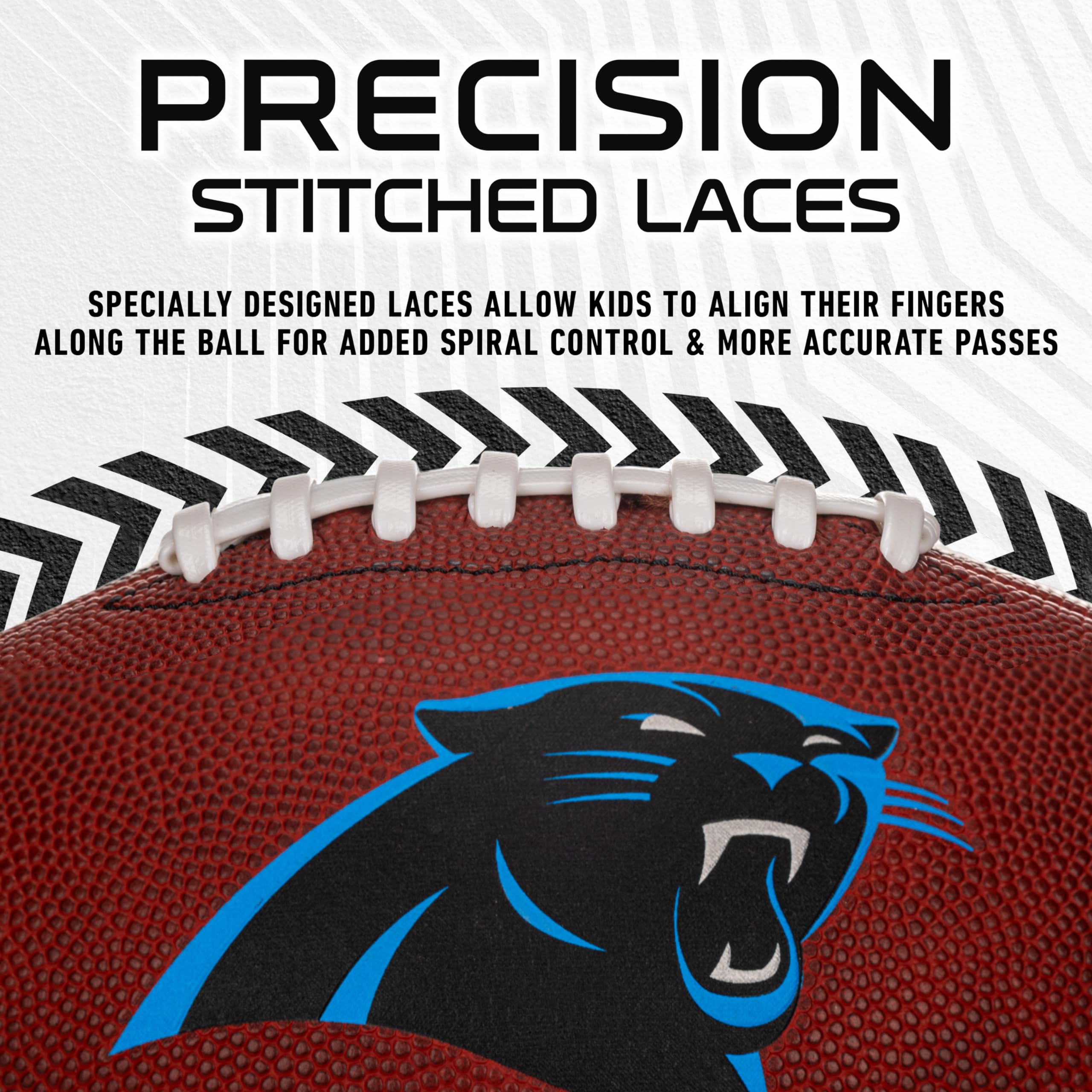 Franklin Sports Nfl Carolina Panthers Football - Youth Junior Size Football For Kids - Official Nfl Team Logo + Colors Youth Bal