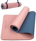 Yoga Mat With Strap, 1/3 Inch Extra Thick Double-Sided Non Slip, Professional Tpe Mats For Women Men, Workout Yoga, Pilates And 