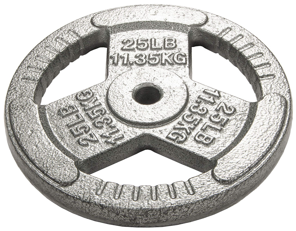 Hulkfit 1-Inch Iron Plate For Strength Training, Weightlifting, Single (25 Pounds), Silver