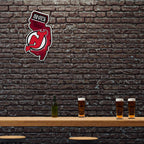 Rico Industries Nhl New Jersey Devils State Shape Shape Cut Pennant - Home And Living Room D  Cor - Soft Felt Ez To Hang 18X0.10