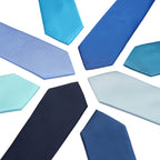 Zenxus Solid Skinny Ties For Men, 25 Inch Slim Navy Plain Ties Bulk For Wedding And Activities, 5-Pack