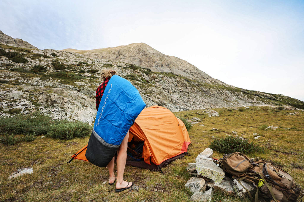 Alps Mountaineering Aura +35 Degree Mummy Sleeping Bag, Long, Blue/Grey