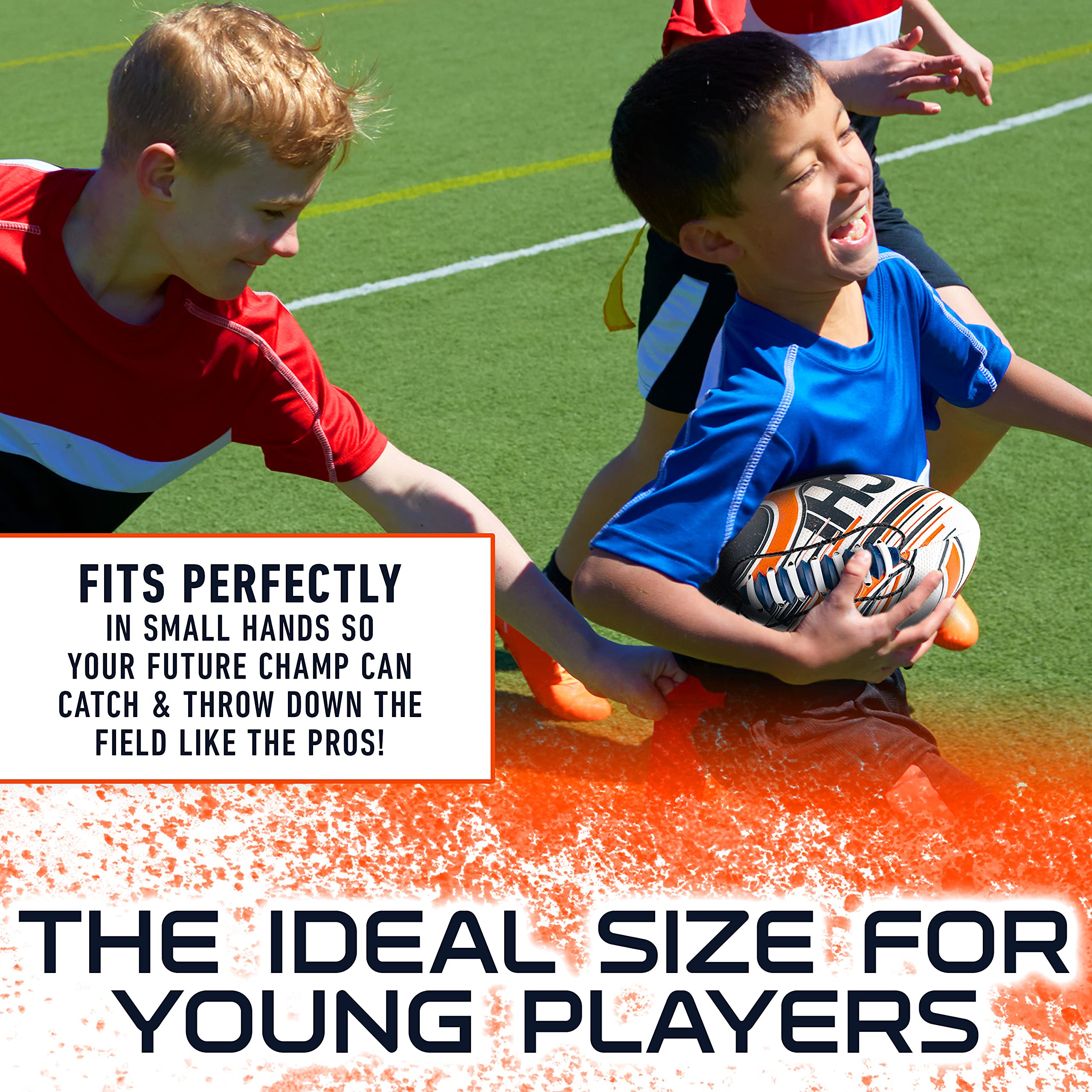 Franklin Sports Nfl Chicago Bears Football - Youth Mini Football - 8.5'' Junior Size Ball - Spacelace Easy Grip Texture- Perfect