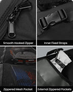 OutdoorMaster Ski Bag with Hard Shell On Both Ends, Ski Bags for Air Travel, Ski Case with Pockets and Removable Shoulder Straps