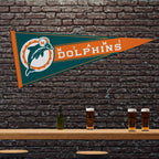 Rico Industries Nfl Football Miami Dolphins Retro 12'' X 30'' Felt Wall D  Cor Pennant - Great For Home/Bed Room/Man Cave D  Cor