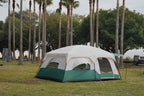 Ktt Extra Large Tent 12 Person,2 Bay-Windows,Family Cabin Tents,14.1'Lx10'Wx6.58'H,2 Rooms,3 Doors 3 Windows With Mesh,Waterproo