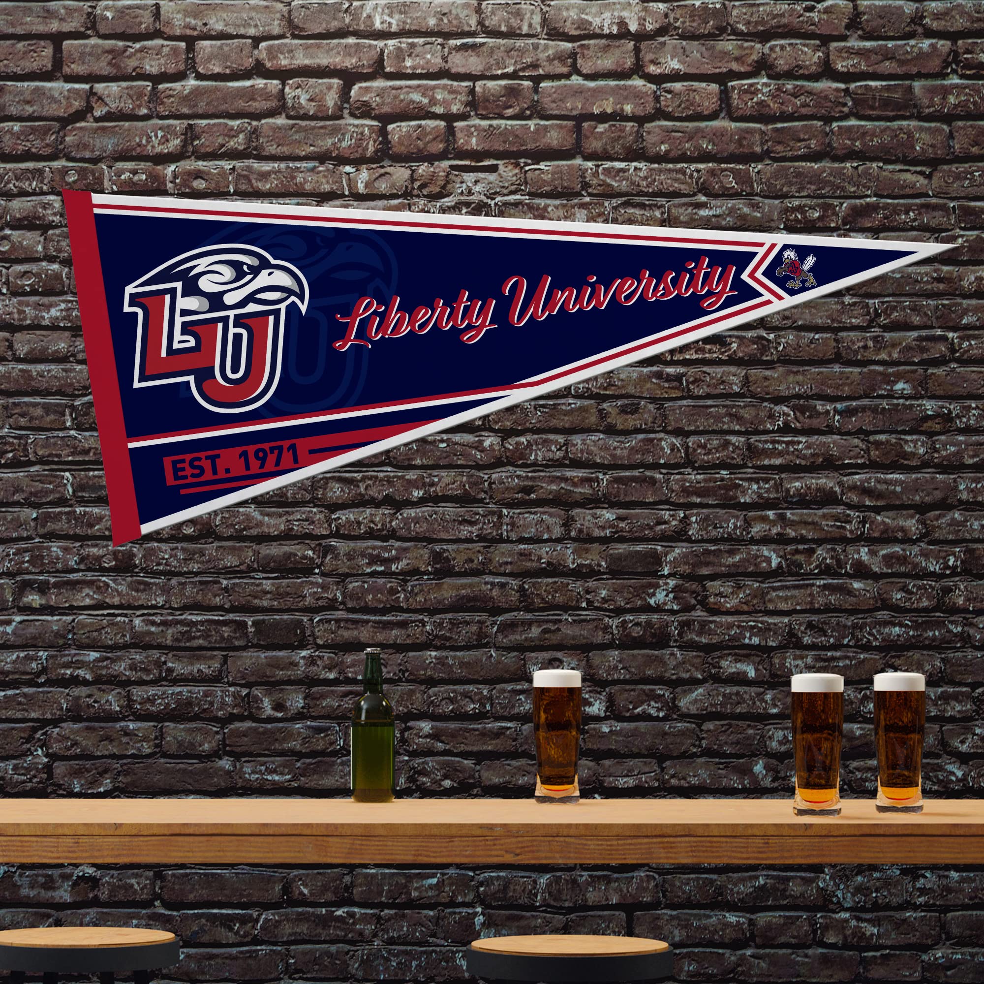 Rico Industries Ncaa Liberty Flames Classic 12'' X 30'' Felt Wall D  Cor Pennant - Great For Home/Bed Room/Man Cave D  Cor