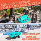 Cuddy Floating Cooler and Dry Storage Vessel for Land & Water - 40QT- Great for River, Beach, Kayak, Pool, & Lake - Seafoam