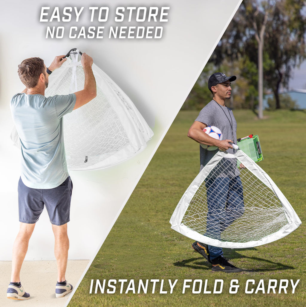 Gosports Team Tone 4 Ft X 3 Ft Portable Soccer Goal For Kids - Pop Up Net For Backyard - White