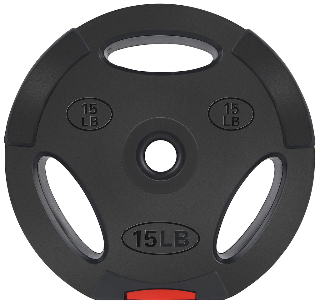 Balancefrom Vinyl Standard 1-Inch Plate Weight Plate For Strength Training And Weightlifting, 15-Pound, Pair