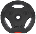 Balancefrom Vinyl Standard 1-Inch Plate Weight Plate For Strength Training And Weightlifting, 15-Pound, Pair