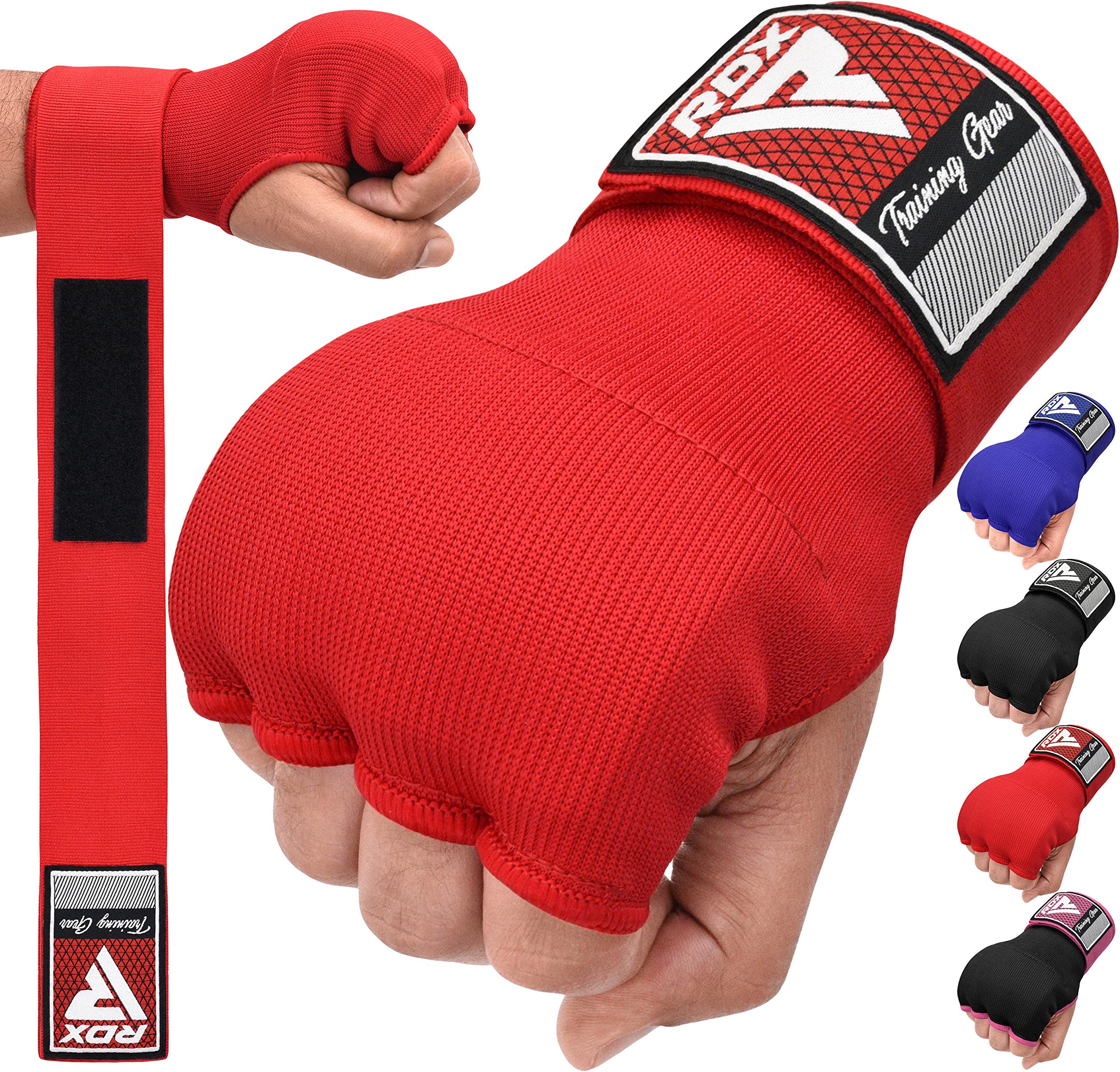 Rdx Training Boxing Inner Gloves Hand Wraps Mma Fist Protector Bandages Mitts,Red,Small