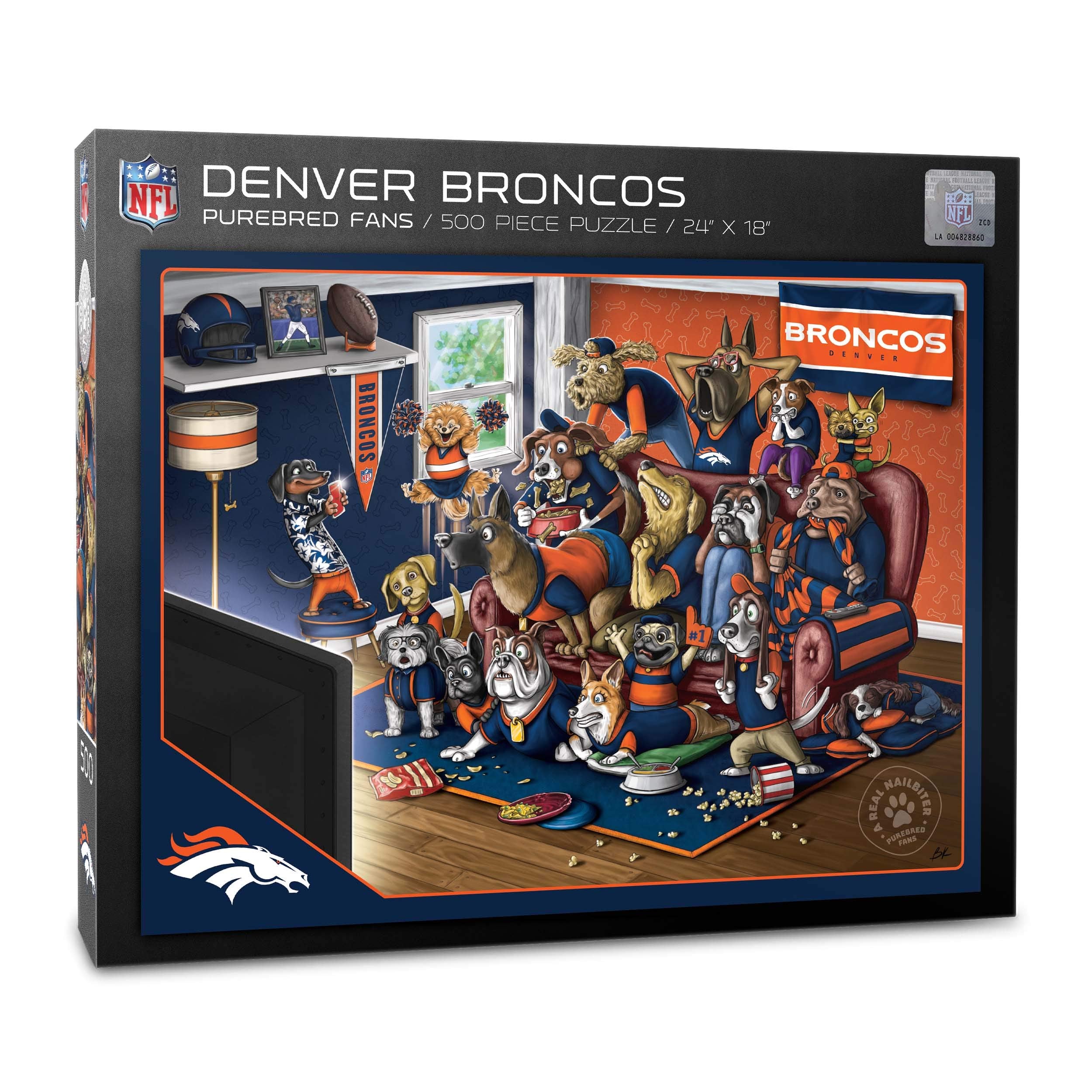 YouTheFan NFL Denver Broncos Purebred Fans 500pc Puzzle - A Real Nailbiter