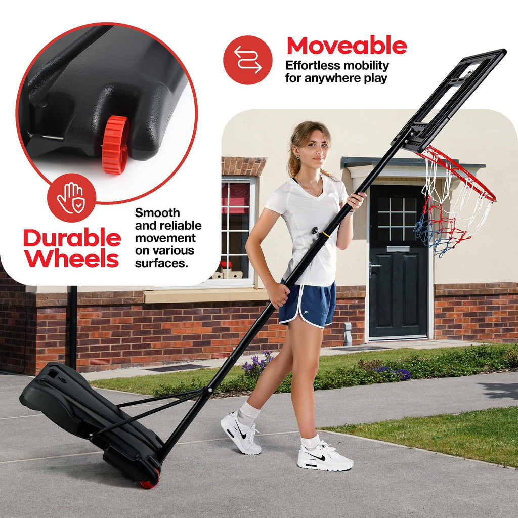 Kids Basketball Hoop Outdoor - 33 Inch Backboard, 70-84In Adjustable Height, Portable Basketball Hoops & Goals For Kids/Teenager