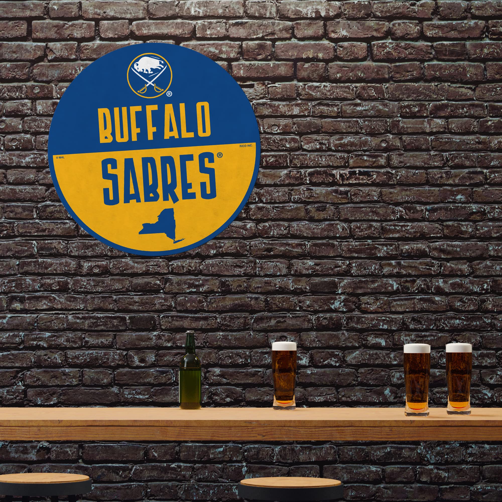 Rico Industries Nhl Buffalo Sabres Classic Shape Cut Pennant - Home And Living Room D  Cor - Soft Felt Ez To Hang, 18X0.10X18