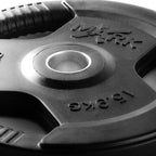 Xmark Tri-Grip 115 Lb One-Year Warranty, Classic Design, Rubber Coated Olympic Weight Plate Set, Olympic Barbell Weight Set For