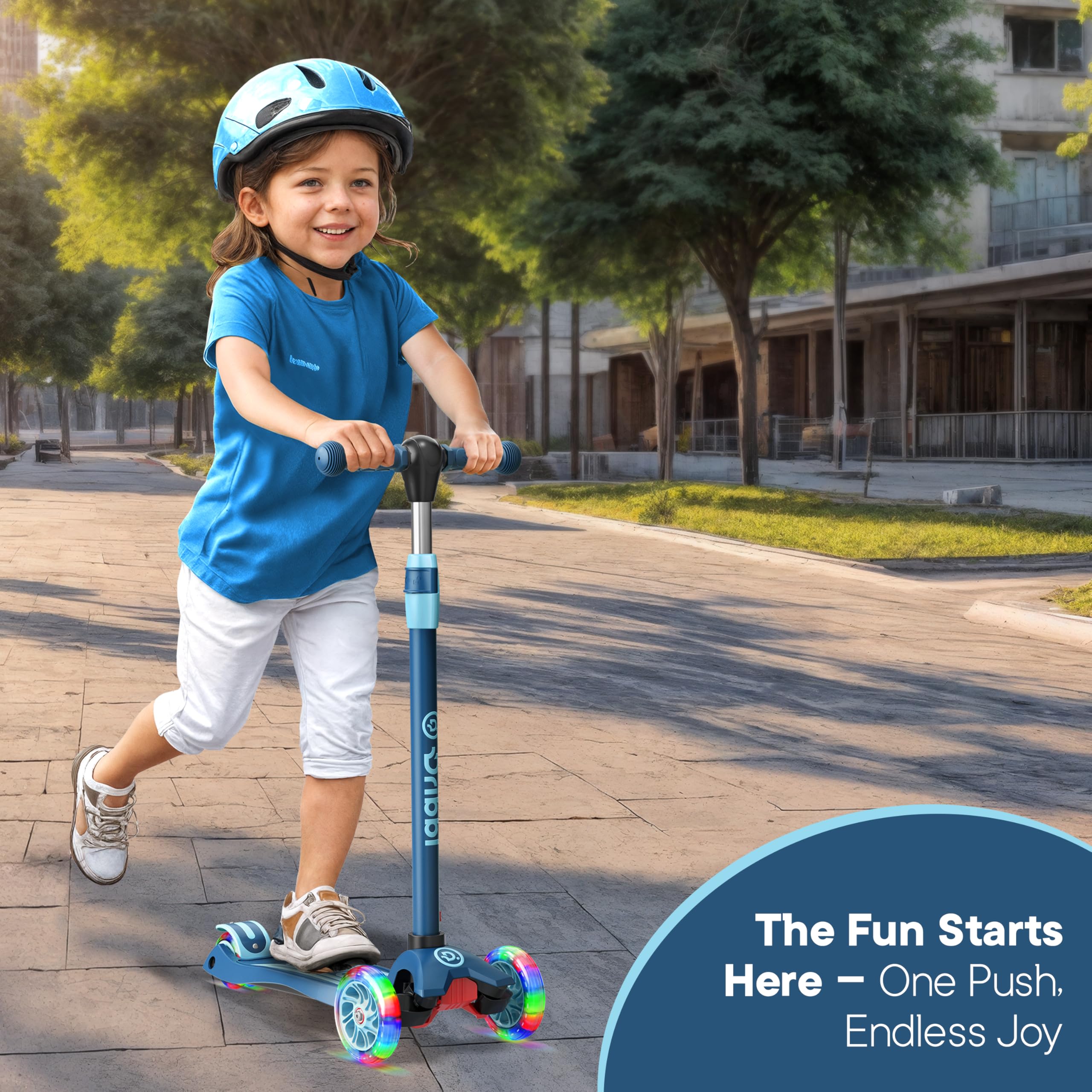 Dribbl 3-Wheel Kids Scooter - Lean-to-Steer Technology, Adjustable Height Handlebar, Wide Anti-Slip Deck, Scooter for Boys & Gir