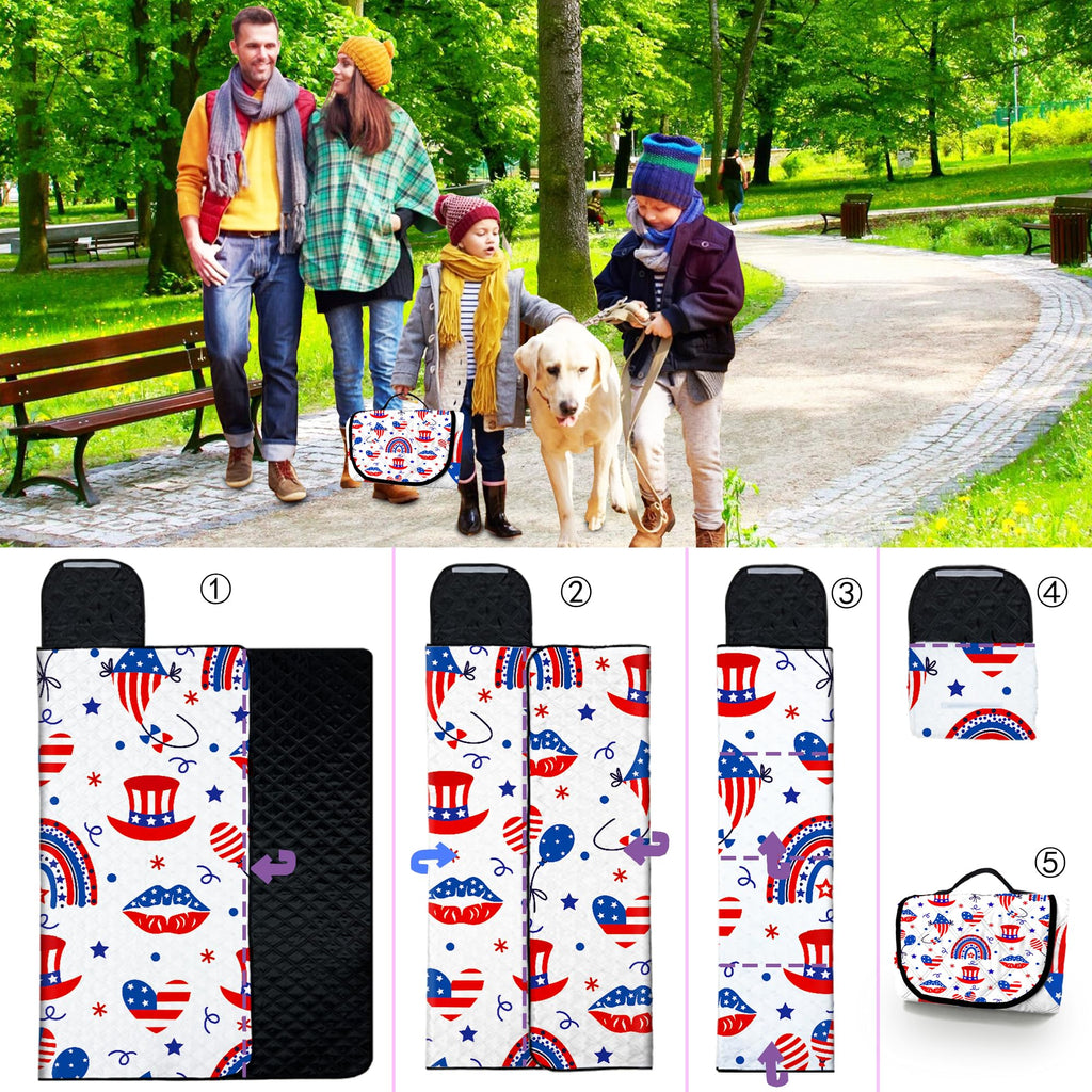 Extra Large Picnic Blanket Waterproof,80X 80Foldable Machine Washable Beach Blanket,Outdoor Blanket For 6-8 Adults,Suitable For