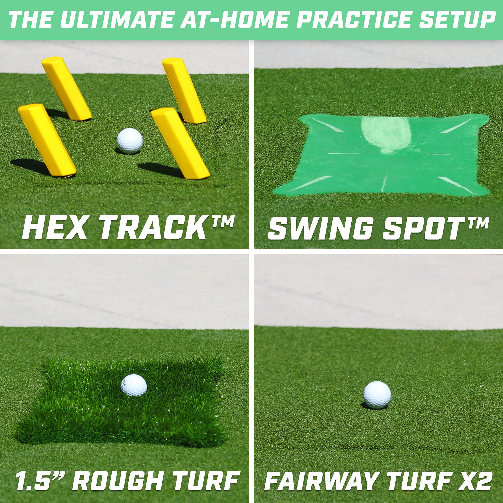 Gosports 5 Ft X 4 Ft Pro Golf Practice Hitting Mat, Includes 5 Interchangeable Inserts For The Ultimate At-Home Instruction