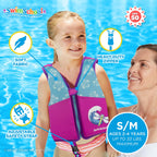 Swimschool Swim Trainer Vest - Small/Medium Max 33 Pounds - Kids Swim Vest With Padded Shoulders - Comfortable Flex-Form-Fit Des