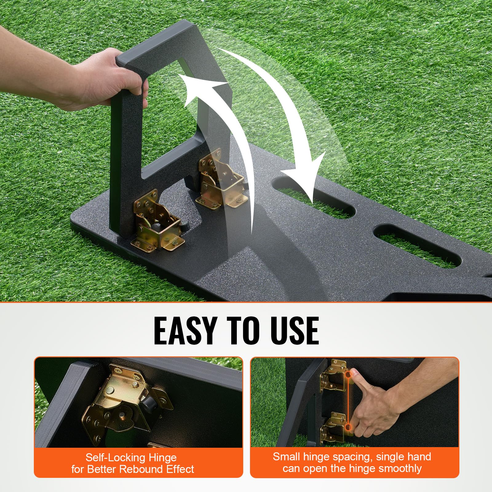 Vevor Soccer Rebounder Board, 32''X12'' Portable Soccer Wall With 2 Angles Rebound, Foldable Hdpe Kickback Rebound Board, Soccer