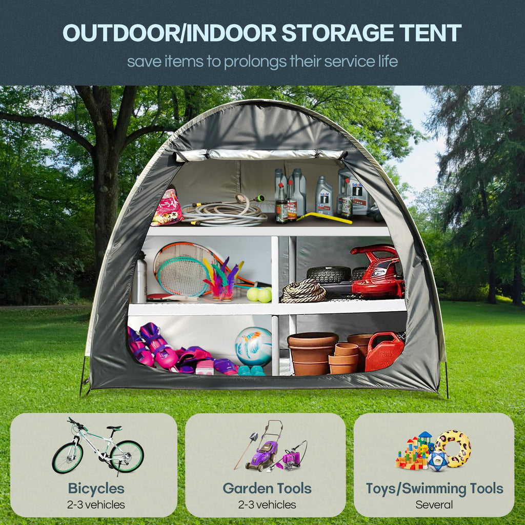 Bike Storage Tent, Anti-Dust Waterproof Bicycle Tent, Portable Bike Storage Tent For 3-4 Bikes, Foldable Bike Shelter For Garden