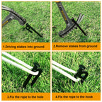 Abuff 12 Pcs 16 Inch Tent Stakes Heavy Duty Metal Tent Pegs