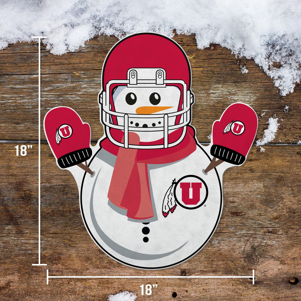Rico Industries Ncaa Utah Utes Snowman Shape Cut Pennant - Home And Living Room D  Cor - Soft Felt Ez To Hang