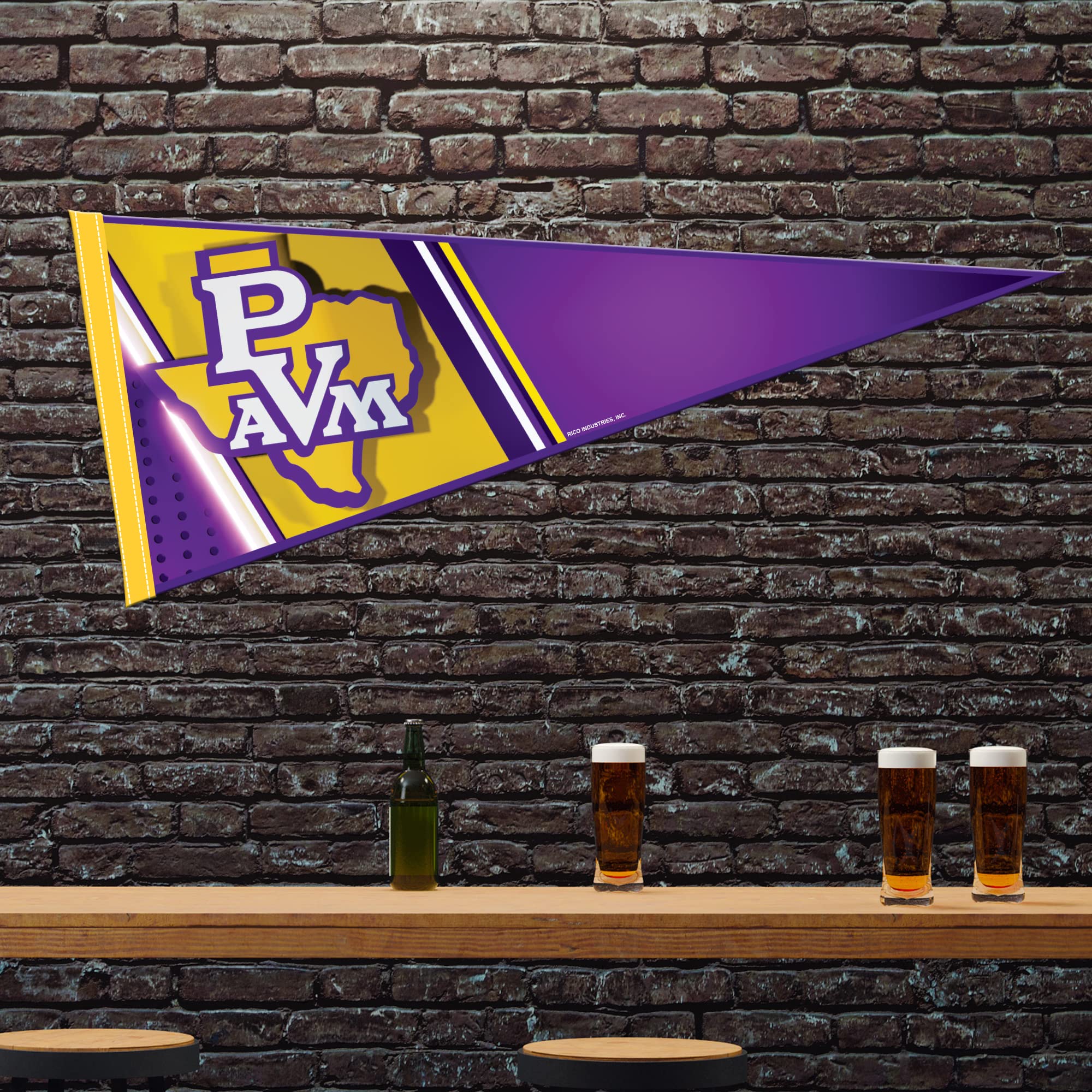 Rico Industries Ncaa Prairie View A&M Panthers Primary 12'' X 30'' Felt Wall D  Cor Pennant - Great For Home/Bed Room/Man Cave D