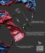 Albatross Outdoors Xl Double Camping Hammock - Quality Breathable Ripstop Nylon - High Capacity - Includes Tree Straps And Carab