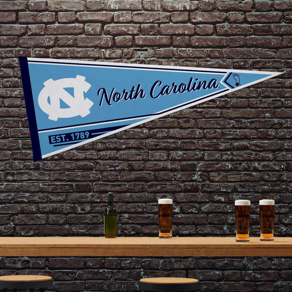 Rico Industries Ncaa North Carolina Tar Heels Classic 12'' X 30'' Felt Wall D  Cor Pennant - Great For Home/Bed Room/Man Cave D