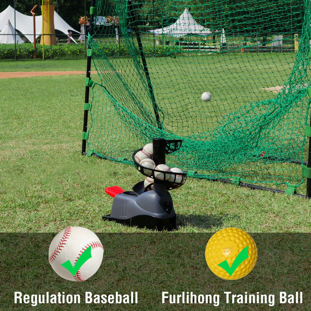 Furlihong 898Bh Baseball Soft Toss Machine, Angle Adjustable, Step On Paddle And Release To Launch, No Power Supply Needed, Work