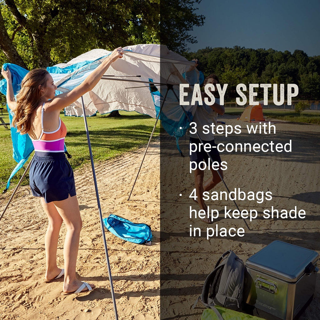Coleman Backpack Sun Shelter, Portable 7X7Ft Canopy Tent With Easy Setup, Lightweight Shade Tent For Beach, Park, Sidelines, & M