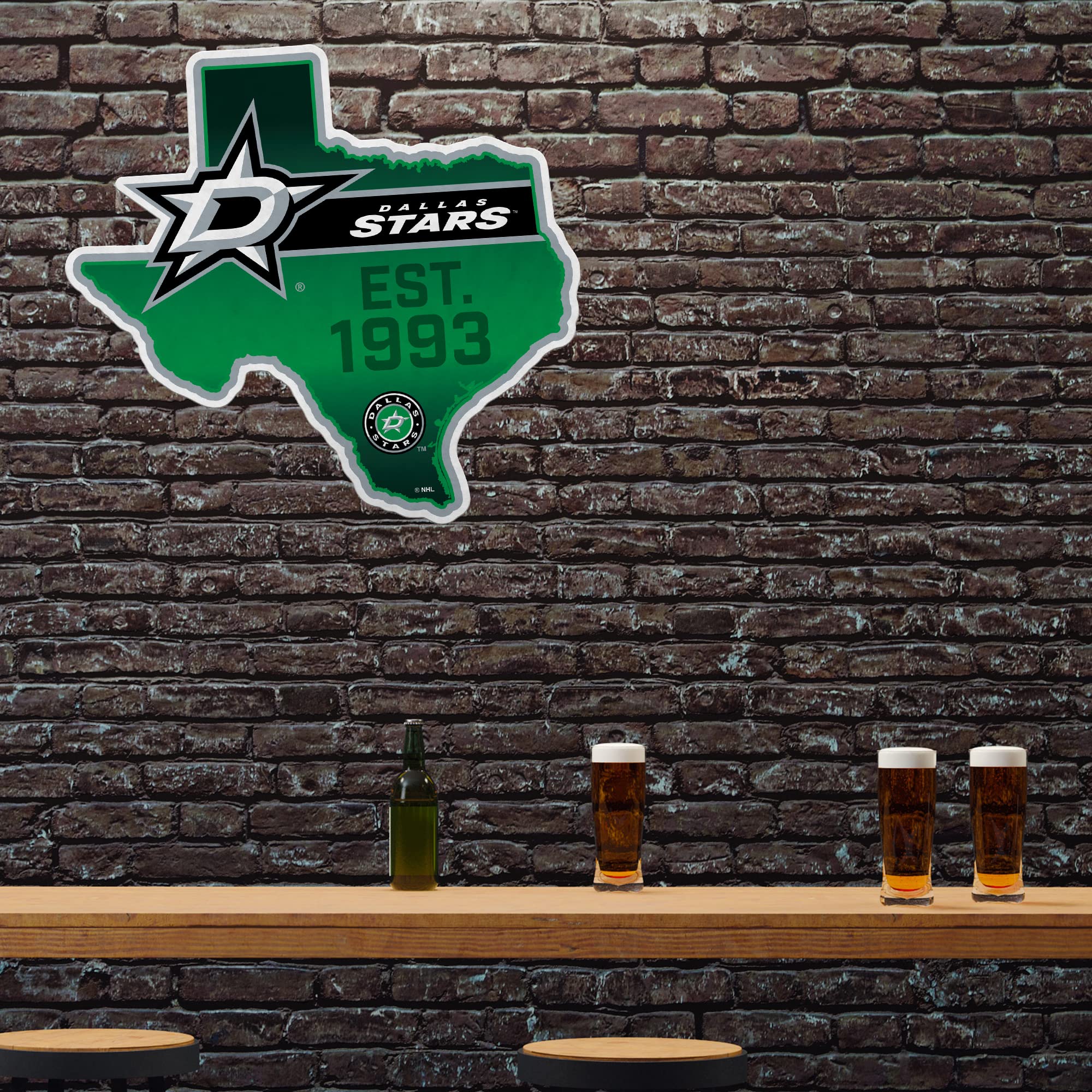 Rico Industries Nhl Dallas Stars State Shape Shape Cut Pennant - Home And Living Room D  Cor - Soft Felt Ez To Hang